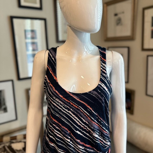 Splendid Multicolored Tank Dress with ruched sides. - Picture 3 of 5